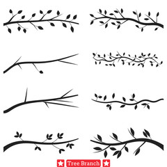 Sticker - Gentle Giants  Detailed Tree Branch Silhouettes for Inspiration