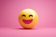 © DeepView - A cheerful yellow emoji with a big smile against a pink background.