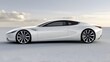 © Mr image - 60. A sleek white car parked on a smooth surface