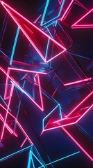 Poster - Abstract neon lights in pink and blue.