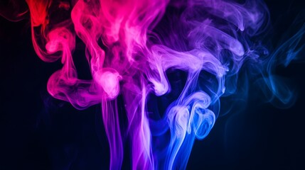 Poster - Abstract colorful smoke against a dark background.