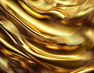 Mesmerizing 3D golden texture in abstract background