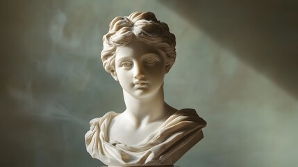 Wall Mural - 34. A classic white marble bust with fine details