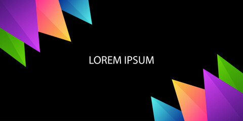 Poster - Abstract colorful triangle blend geometry lighting background, technology or business theme backdrops.