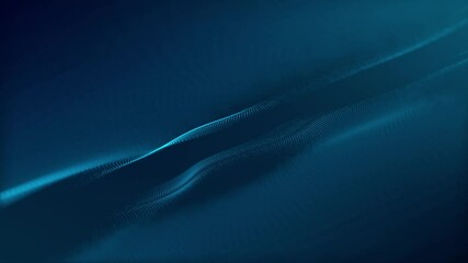 Poster - Abstract futuristic technology animated blue dot wave motion background. Twisted futuristic dot animated motion background