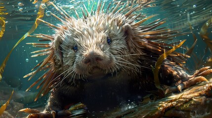 Spiky Sea Creature: Underwater Portrait of a Unique Animal