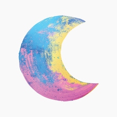 Wall Mural - Colorful abstract crescent moon