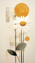 Abstract floral art with daisy