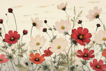 Wall Mural - Delicate floral watercolor art