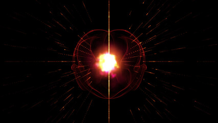 Poster - Hyper-Jump abstractly into another galaxy. Wormhole right in time and space, clouds and millions of stars