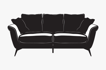 Elegant black silhouette sofa