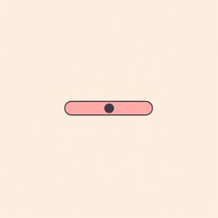 Poster - A simple illustration of a pink rectangle with a black circle inside it.