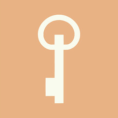 Poster - Minimalist key icon on beige