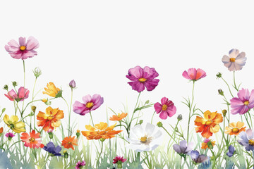 Poster - Colorful watercolor wildflower meadow