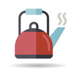 © nasik - Camping metal kettle vector icon. Hiking sign