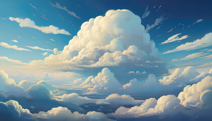  Nuvem (cloud), a soft, fluffy cloud floating in a serene sky. _1(736)