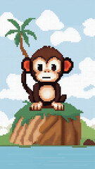 Cross stitch monkey nature mammal animal.