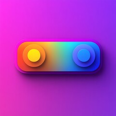 Poster - Abstract colorful graphic element with rounded edges, yellow and blue circles, pink background.