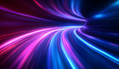 Poster - A vibrant swirl of blue and pink light, creating a dynamic background with flowing energy and futuristic ambiance.
