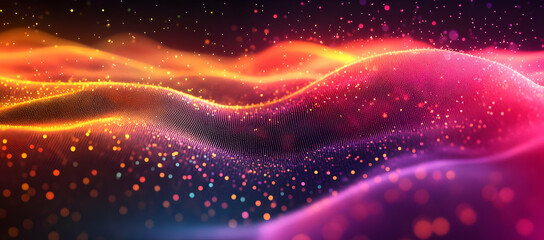 Poster - Vibrant abstract waves of color and light create a dynamic visual experience, perfect for backgrounds and creative designs.