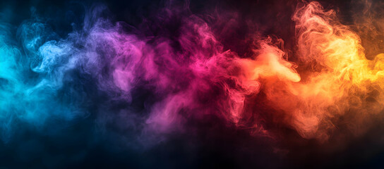 Poster - Vibrant smoke in dynamic colors creates an abstract background for creative projects and visual storytelling.