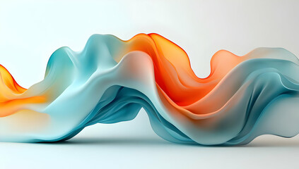 Poster - A vibrant abstract wave of color blending blue and orange, showcasing fluid movement and modern design ideal for creative projects.