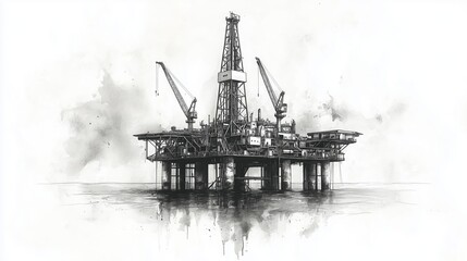 Detailed drawings of offshore rigs in 3D projections