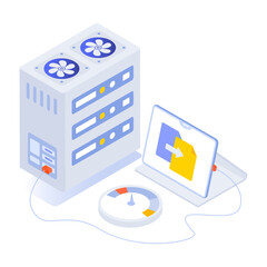 Sticker - An isometric icon of data transfer 

