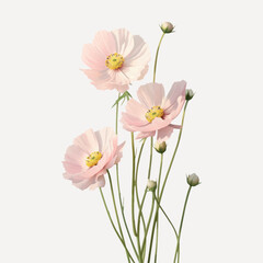delicate pink cosmos flowers bloom