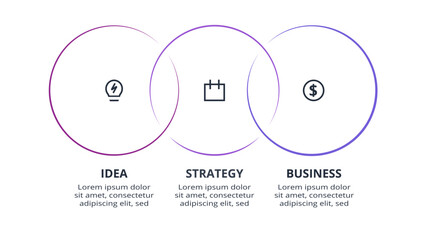 Wall Mural - Line concept for infographic with 3 steps, options, parts or processes. Business data visualization.