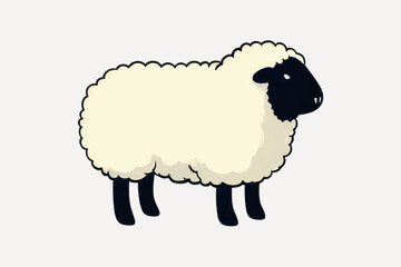 Sticker - Cute cartoon sheep illustration