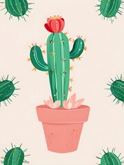 Wall Mural - Cactus Illustration