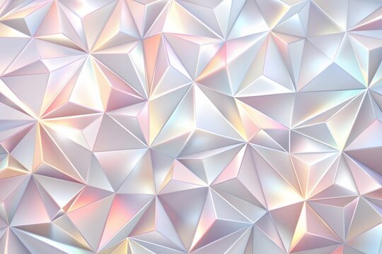 Low Poly Light White Grey Gradient background made from Triangle Shapes. Could be used as wallpaper. Abstract bright white background - Geometric texture. 