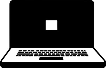 Poster - Stylized Laptop Graphic Illustration in Black and White