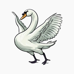 Poster - Elegant swan illustration with wings