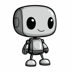 Canvas Print - Cute Cartoon Robot Character Vector Illustration