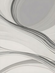 Poster - Abstract White and Gray Curving Lines Background