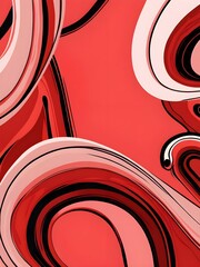 Sticker - Abstract Red and White Swirls