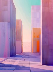 Canvas Print - Minimalist Architecture and Geometric Shapes