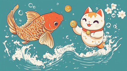 Lucky Koi and Maneki-Neko