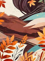 Poster - Autumn Leaves Abstract Art