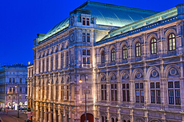 Canvas Print - Vienna State Opera at night,Wiener Staatsoper,Vienna