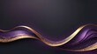 © TarikTalha - Artifical  generated gold glittering wave design background. Abstract background wavy lines background