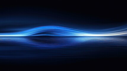A blue wave is shown on a dark background