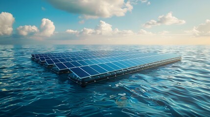 Floating Solar Panels on Ocean Surface Integrating Renewable Energy with Marine Conservation Efforts