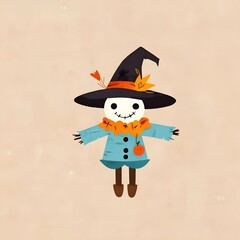 Wall Mural - Cute Scarecrow Illustration