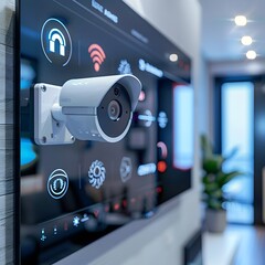 Poster - Cutting Edge Smart Home Security System with Digital Control Panel and Motion Detectors for Enhanced Safety and Surveillance