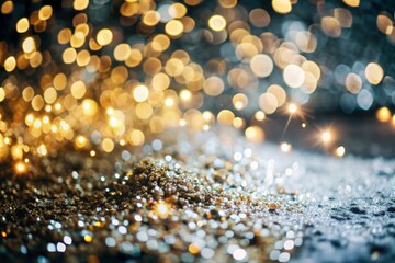 Wall Mural - golden christmas lights