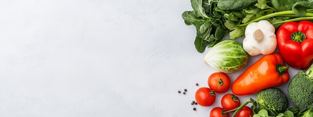 Wall Mural -  A table laden with various vegetables, adjacent to a mound of broccoli and additional veggies