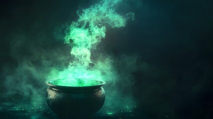 Green Smoke Rising From a Witch s Cauldron